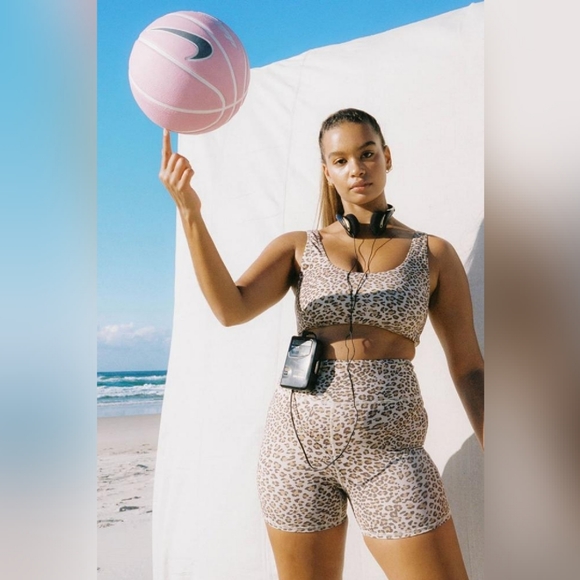 Spell Other - SWAPPED - NWT Leopard Scoop Crop Top and Bike Shorts Set